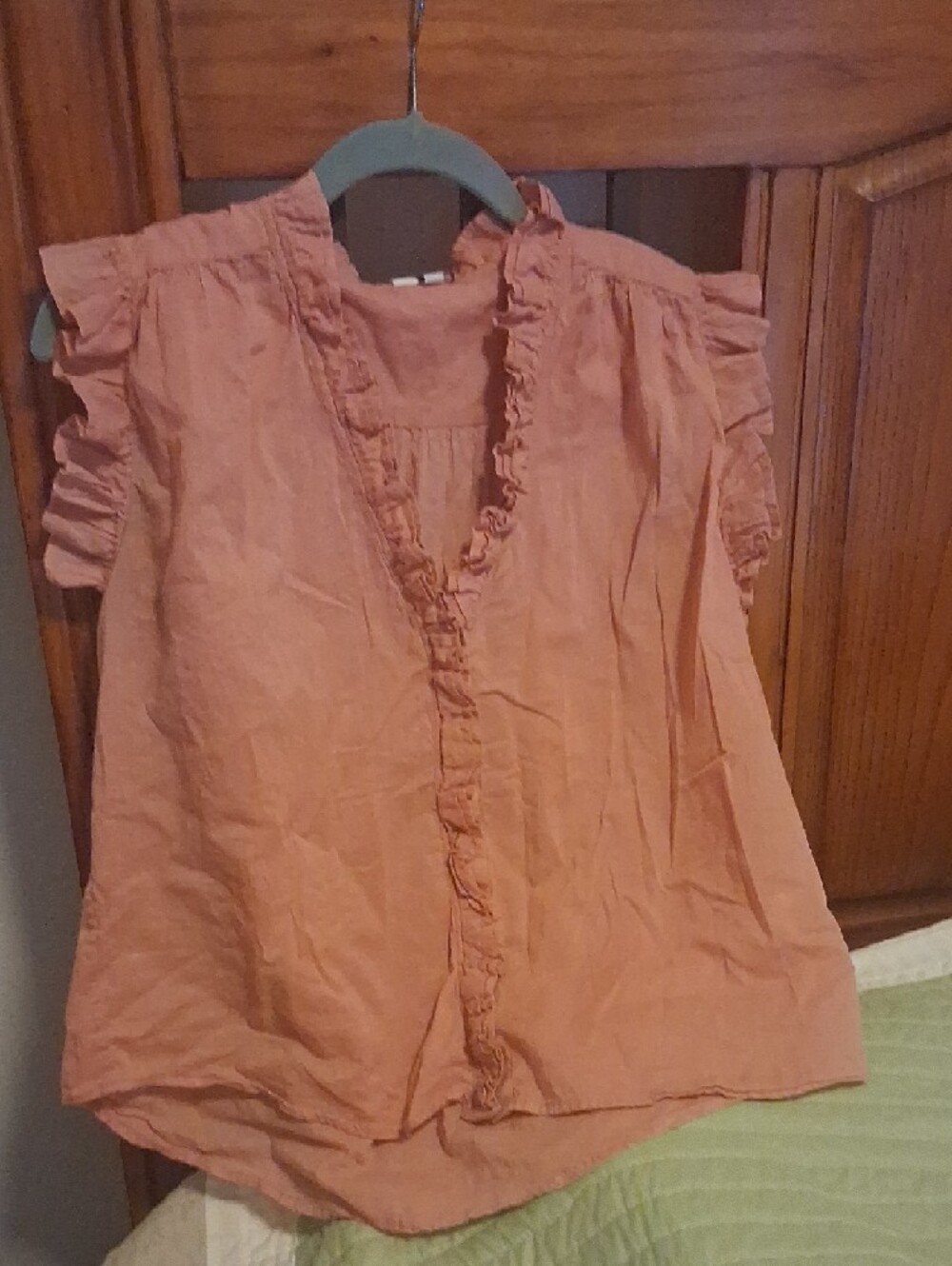 Elan Coral Ruffle-Trim Sleeveless Top - Picture 3 of 4